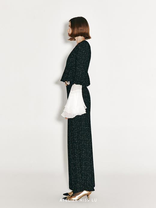 【胡桃夹子】立体花苞下摆设计粗花呢短上衣 商品图2