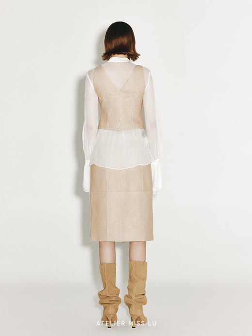 【温特斯诺】多裁片拼接修身羊毛灯芯绒半裙 商品图2