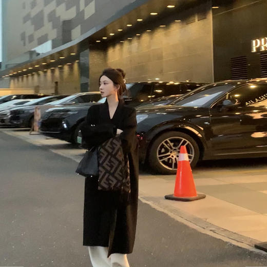 金蘑菇菇 旧金山大衣/极简轮廓 高支美利奴荃羊毛双面呢大衣 商品图3