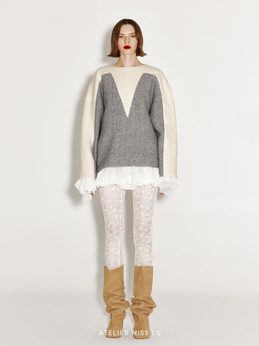 【云端芭蕾】绵羊毛肌理微透打底长裤 商品图0