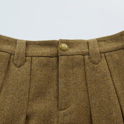 谜底毛呢半身裙2024秋新品通勤风气质高腰百褶裙中长裙243MB1133 商品图3