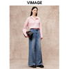 VIMAGE纬漫纪秋季新款简约时尚粉色通勤显瘦衬衫上衣V2213843 商品缩略图1