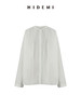 HIDEMI 甄选长绒棉酵素水洗做旧感空气微褶皱圆领极简大廓形oversize衬衫 商品缩略图5