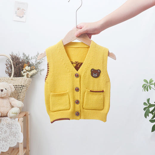 男童针织马甲春秋外穿2024宝宝毛衣婴儿百搭毛线马夹婴儿毛衣坎肩 商品图1