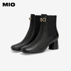 MIO米奥秋冬高跟厚底方头时装靴小众复古女靴增高靴子女M245643907 商品缩略图2