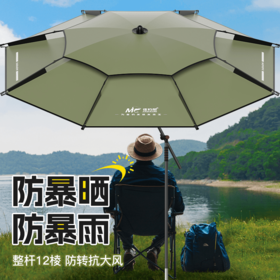 佳钓尼机械臂拐杖伞新款户外专用雨伞防暴雨黑胶防晒遮阳伞钓鱼伞