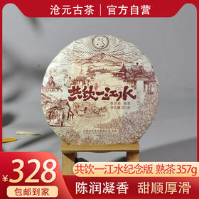 2017共饮一江水357克普洱熟茶