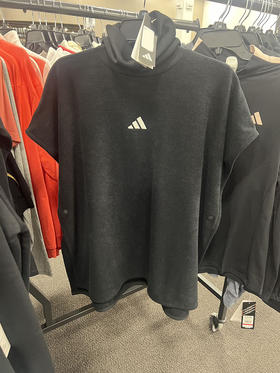 Adidas/阿迪达斯 女士高领抓绒小标纯色套头无袖运动篮球斗篷