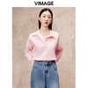 VIMAGE纬漫纪秋季新款简约时尚粉色通勤显瘦衬衫上衣V2213843 商品缩略图2