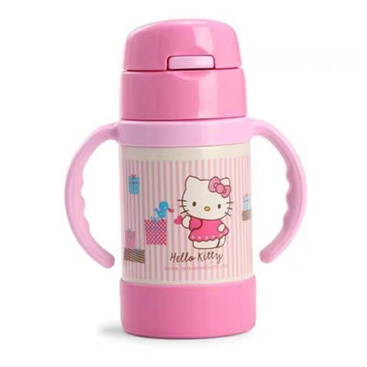 日本膳魔师保温杯FEC-281带手柄儿童双耳吸管杯叮当猫kitty卡通学饮杯子 商品图2