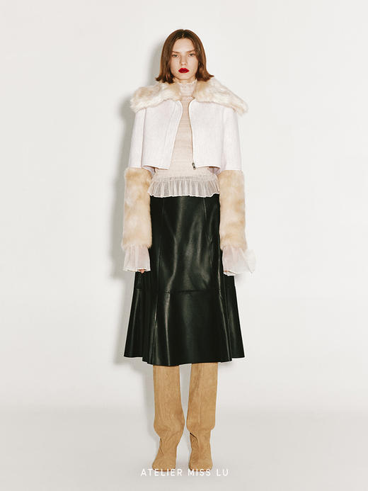 【牧羊诗人】多裁片拼接羊皮伞裙 商品图3