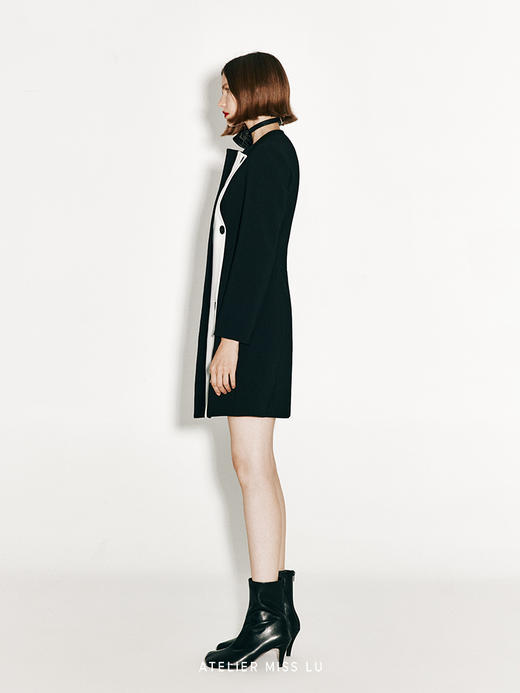 【最初的独白】斜线分割设计外套连衣裙 商品图1