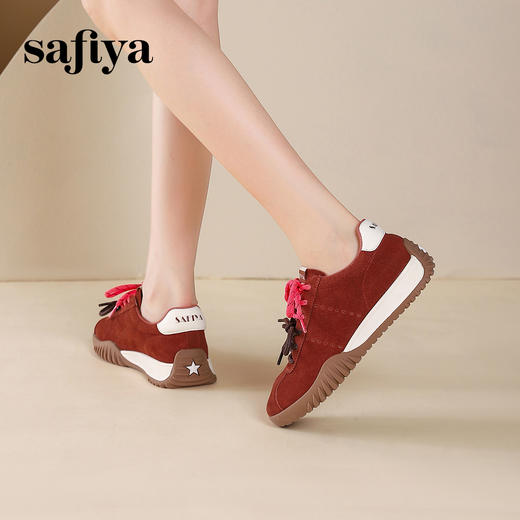 Safiya/索菲娅2024秋潮流双拼系带透气软底轻便休闲百搭阿甘鞋 SF43112437 商品图8