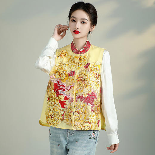 中国风马甲背心新中式复古，重工刺绣坎肩唐装上衣AYK- QF-240225 商品图2
