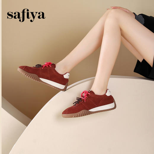 Safiya/索菲娅2024秋潮流双拼系带透气软底轻便休闲百搭阿甘鞋 SF43112437 商品图10