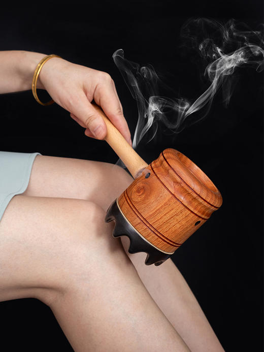 新款【实木手柄灸】手持侧把土木拔拔灸艾条工厂直销家用实木悬灸架家用防烫艾灸器具 商品图4