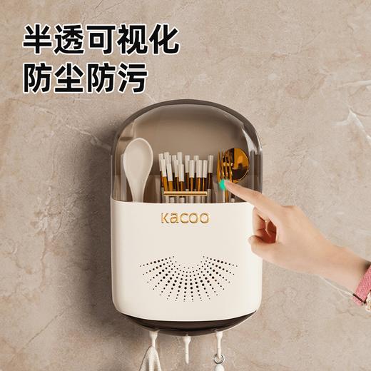家用带盖防尘筷子筒壁挂式厨房沥水置物架餐具筷子收纳盒筷子收纳 商品图3