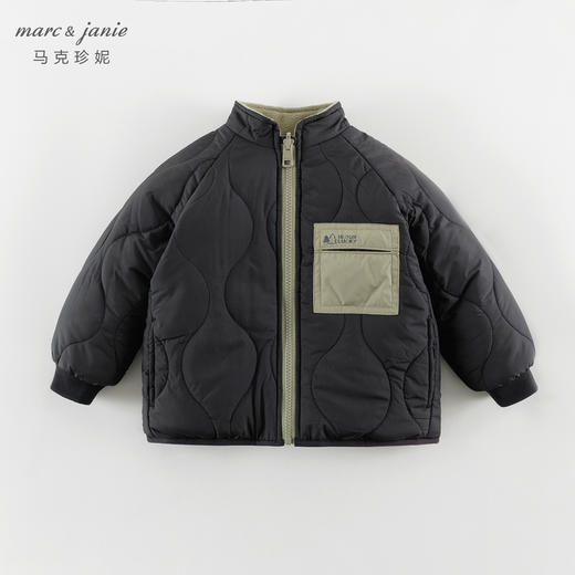 马克珍妮男童双面穿撞色夹棉外套2024秋冬新款241066 商品图2