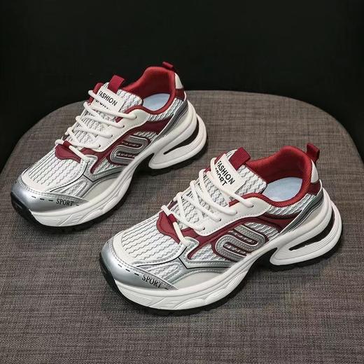 【2024年Cuckoo Bird拼色厚底老爹鞋】 增高轻便运动鞋 休闲百搭 时尚拼色网面 复古炸街 商品图2