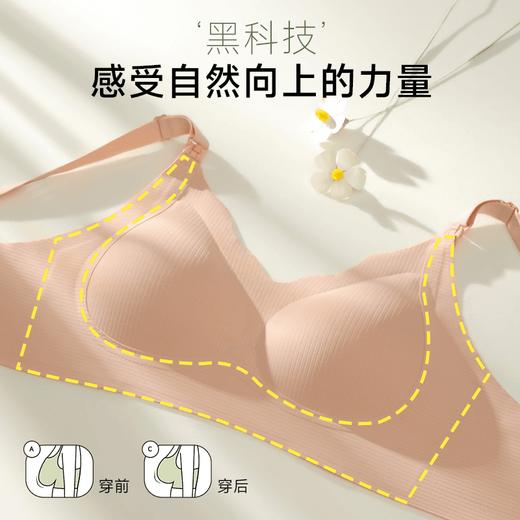 [曼娜莎同款两件装]聚拢防下垂收副乳无钢圈孕妇上开扣哺乳文胸百搭裸感 商品图2