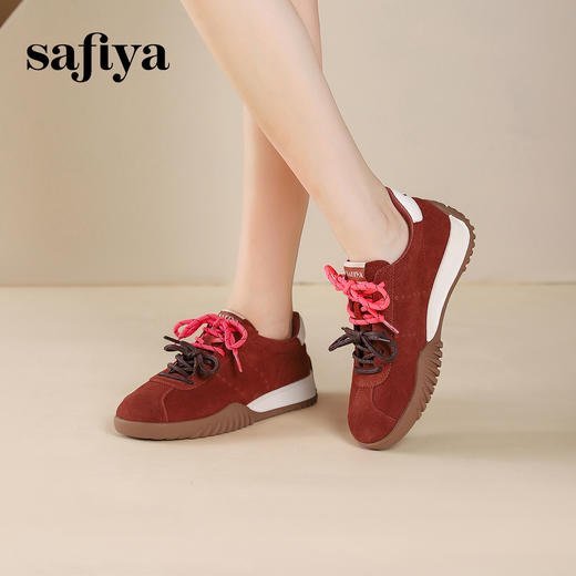 Safiya/索菲娅2024秋潮流双拼系带透气软底轻便休闲百搭阿甘鞋 SF43112437 商品图6