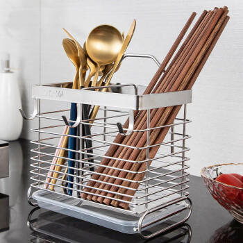 美厨（maxcook）筷子架筷子筒 304不锈钢免打孔筷子桶筷子笼沥水架置物架MCWA828 /厨具 /厨房置物架 /筷笼架 商品图5
