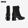MIO米奥秋冬高跟厚底方头时装靴小众复古女靴增高靴子女M245643907 商品缩略图3