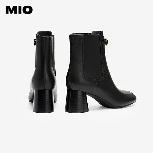 MIO米奥秋冬高跟厚底方头时装靴小众复古女靴增高靴子女M245643907 商品图3