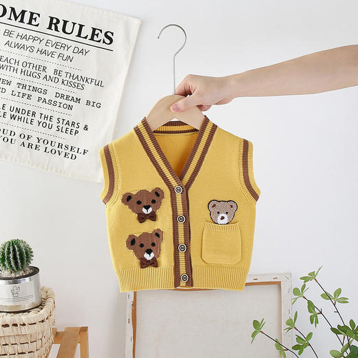 男女童针织马甲春秋外穿2023宝宝毛衣婴儿毛线马夹婴儿毛衣马甲 商品图1