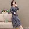 QYMJJ-92510-Y 妈妈装长袖连衣裙秋季新款时尚女装中长款衬衣领腰带口袋裙 商品缩略图1
