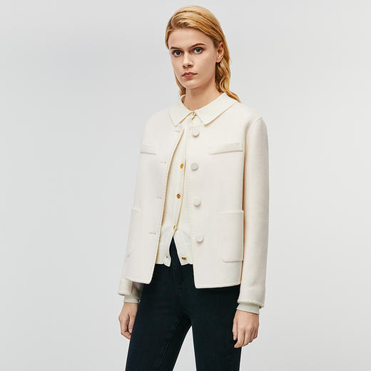 EITIE爱特爱秋季新款干练通勤收腰显瘦舒适时尚毛呢外套7914603 商品图3