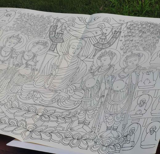 《永乐宫壁画精品线描》+《敦煌壁画精品线描》，8开，散页，成文正、张小琴主编，河北教育出版社2017年一版二印，分别定价：两册总定价134元，合售价98元。 商品图4