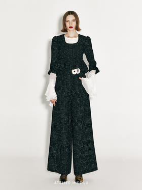 【胡桃夹子】立体花苞下摆设计粗花呢短上衣