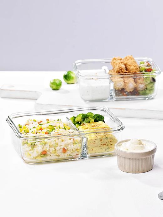 glasslock玻璃保鲜盒3件套便当盒上班族饭盒耐热钢化玻璃（白色） 商品图1