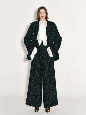 【傲慢与偏见】可调节收腰粗花呢猎装夹克