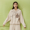 谜底连帽卫衣长袖女2024秋新品休闲风百搭趣味绣花上衣243MV0974 商品缩略图0