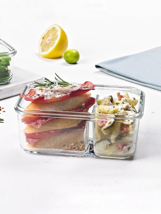 glasslock玻璃保鲜盒3件套便当盒上班族饭盒耐热钢化玻璃（白色） 商品图2