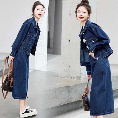 秋季新款时尚金典款牛仔套装HR-E7312 商品图1