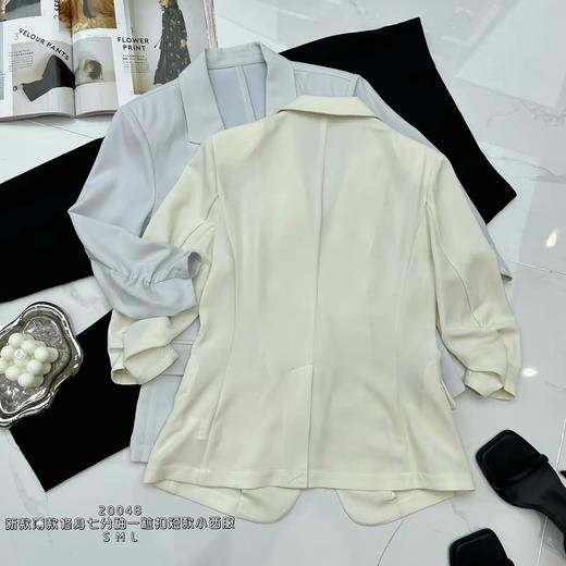 74W20048#修身七分袖一粒扣短款小西服 商品图1