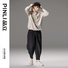 PINLI品立秋季新款流苏连帽套头卫衣男潮牌宽松休闲帽衫上衣B243109022 商品缩略图2