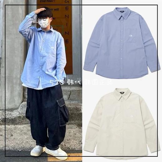 北家纯棉刺绣LOGO长袖衬衫 商品图0