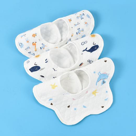 5条装防水纯棉口水巾小孩婴儿男女宝宝口水兜新生儿围嘴防水围兜 商品图3