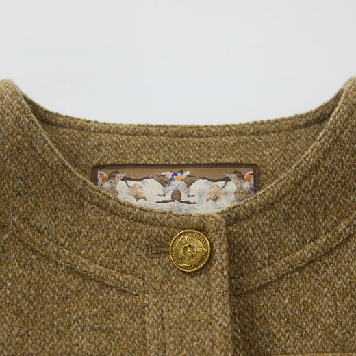 谜底短款外套女2024秋季新品小香风圆领优雅四口袋外套243MW1135 商品图3