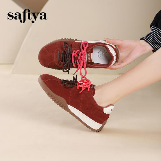 Safiya/索菲娅2024秋潮流双拼系带透气软底轻便休闲百搭阿甘鞋 SF43112437 商品图7