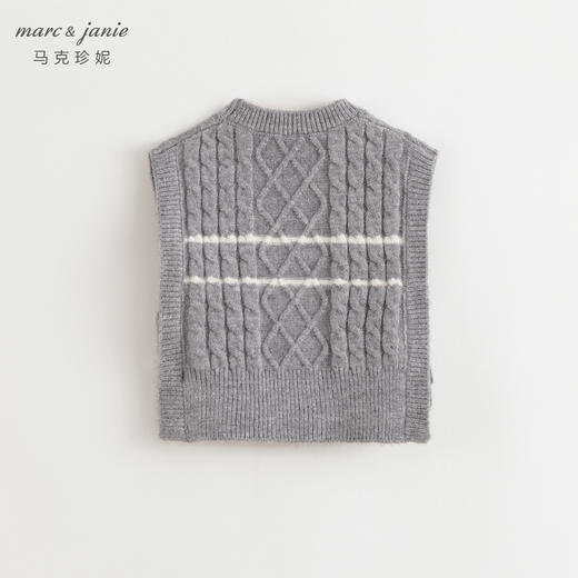 马克珍妮女童复古英伦休闲针织马甲2024年秋冬新款241683 商品图2