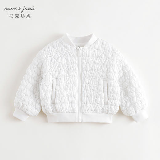 马克珍妮女童甜酷菱格夹棉棒球服外套2024年秋冬新款241355 商品图2