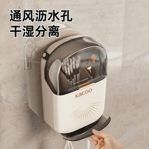 家用带盖防尘筷子筒壁挂式厨房沥水置物架餐具筷子收纳盒筷子收纳 商品图2