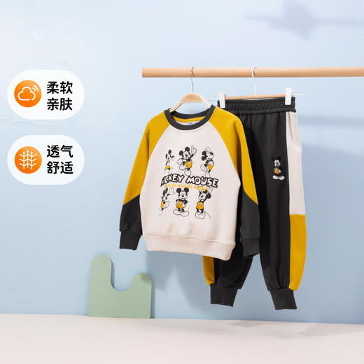迪士尼宝宝（Disney Baby）童装男童套装潮酷米奇卫衣套装舒适保暖24年秋新品MQ115 商品图2