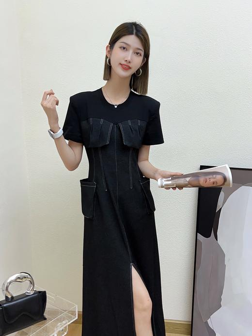 G09723#针织牛仔连衣裙 商品图1