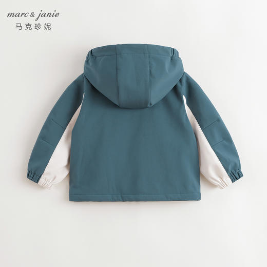 马克珍妮男女童撞色连帽软壳外套2024秋冬新款241137 商品图2